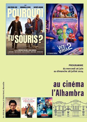 Programme d'été 2024 du cinéma Alhambra à Marseille. Du 26 juin au 28 juillet 2024