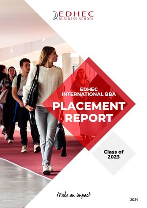 EDHEC International BBA - Placement Report Class Of 2023