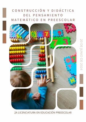 CONSTRUCCIÓN Y DIDÁCTICA DEL PENSAMIENTO MATEMÁTICO EN PREESCOLAR