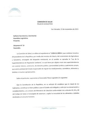 Ley De Supervision Regulacion Sanitaria