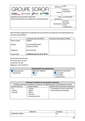 2024 Protocole Chargement Déchargement Fournisseurs Ach