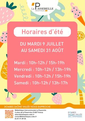 2024 Horaires D'été Affiche