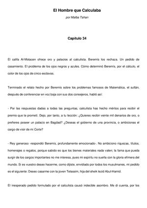 El Hombre Que Calculaba Capitulo 34