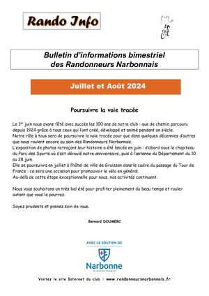 Rando Info Juillet Et Août 2024
