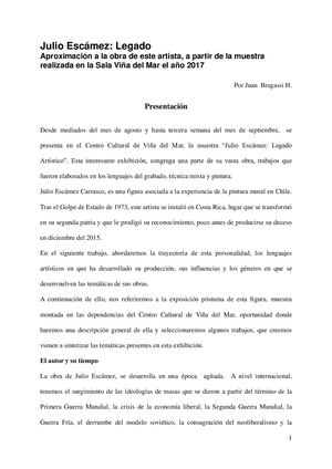 Julio Escamez Legado Artistico