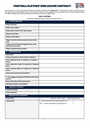 Football Players' Non League Contract (1)