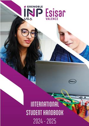 Esisar International Student Handbook Version 2024 25
