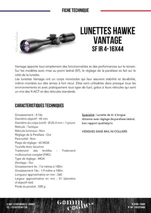 FT Lunettes Hawke Vantage SF IR 4 16x44 GOMMCOGNE