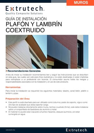 Guía De Instalación Plafón Y Lambrin En Muros