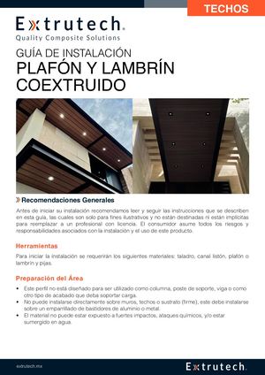 Guías De Instalación Plafón Y Lambrin En Techos