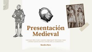 Presentación Historia Edad Media Scrapbook Dibujo Vintage Beige