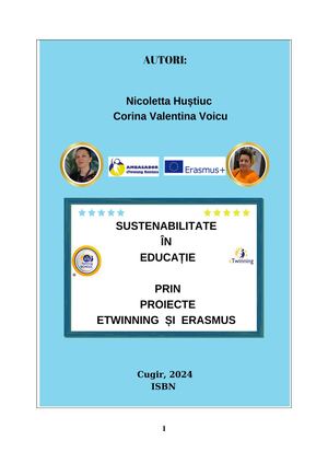 Sustenabilitate ÎN Educație Prin Proiecte Etwinning ȘI Erasmus 2024 Carte Editia A Iii A