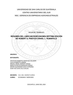 Resumen Del Libro Microeconomía Séptima Edición De Robert S Pindyck Daniel L Rubinfeld