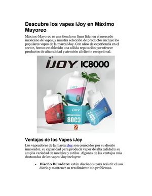 Descubre Los Vapes I Joy En Máximo Mayoreo