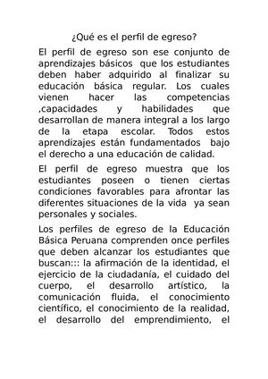 Qué Es El Perfil De Egreso