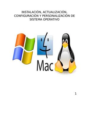 Instalación, Actualizacion Y Configuracion De Sistema Operativo