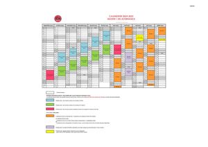 Calendrier M1 2024 2025