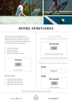 Tennis & Padel - Offre Séminaires