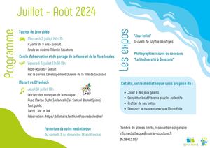 Programme éTé 2024 MEDIATHEQUE DE SOUSTONS