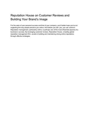 Reputation House on Customer Reviews and Building Your Brand’s Image