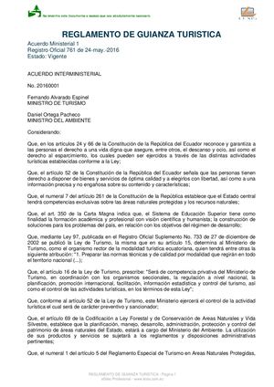 Reglamento De Guianza Turistica