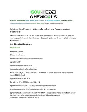 What Are The Differences Between Ephedrine And Pseudoephedrine Chemicals 