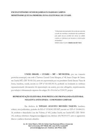 União Brasil Pede Que Vídeo De Xô Dito Sobre Botelho Seja Censurado Pela Justiça Eleitoral