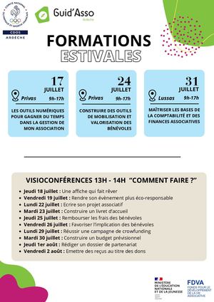 CDOS 07 : Formations Estivales 2024
