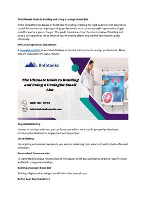 The Ultimate Guide To Building And Using A Urologist Email List (1)