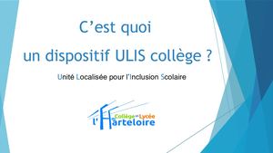 Présentation Dispositif Ulis Harteloire