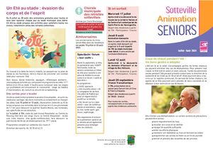 Sotteville Animation Seniors Juillet Août 2024
