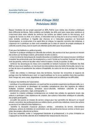PaQ'la Lune Prévisionnel D'activités 2022 2023