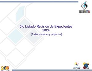 5to Listado De Revisión De Expedientes Pregrado 2024