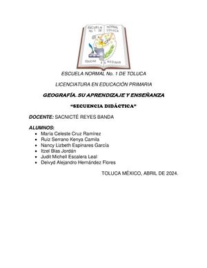 Secuencia Didactica Primer Grado