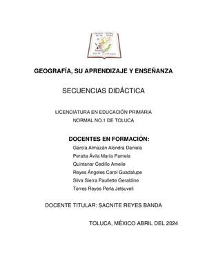 Secuencia Didáctica Segundo Grado