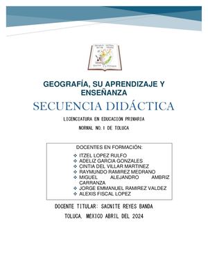 Secuencia Didáctica Tercer Grado