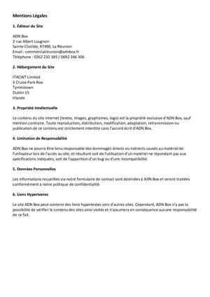 Mentions Légales