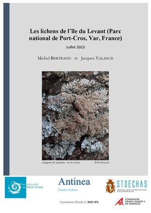 2022_Les Lichens De L'île Du Levant (Pn Port Cros) Lichens Rapport D'inventaire