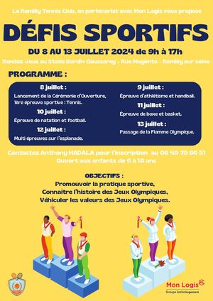 Stages sportifs Romilly Été 2024