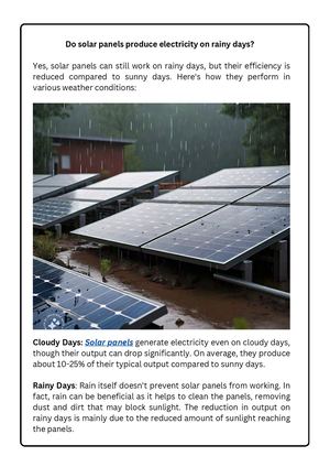 Solar Generators When Raining Calaméo - Do solar panels produce electricity on rainy days?
