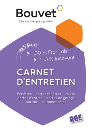 Carnet Entretien Produits Bouvet