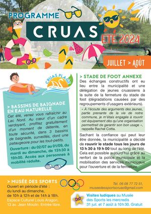 Cruas Programme Été 2024