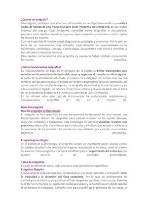 Qué Es Un Ecógrafo