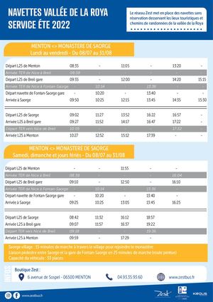 Navette Été Menton Monastere de Saorge