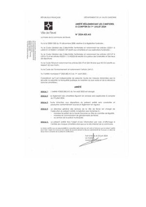 Règlement des cimetière 2024