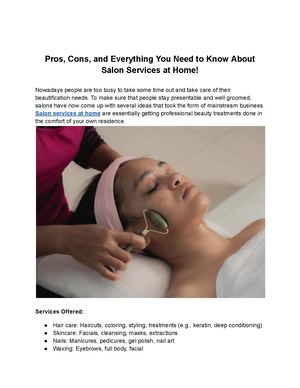 Pros, Cons, And Everything You Need To Know About Salon Services At Home!