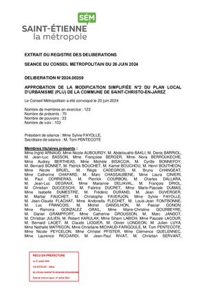 PLU St Christo-en-Jarez -  Approbation