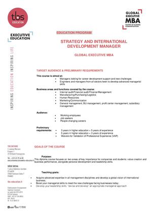 Programme GEMBA - OneMBA P23 - 2024-2026