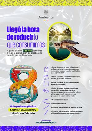 Infografía plásticos de un sólo uso en Colombia