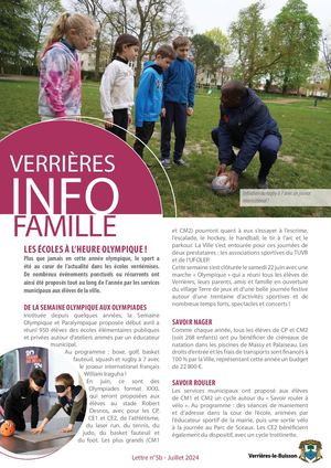 Juin 2024 - Lettre Infos Famille